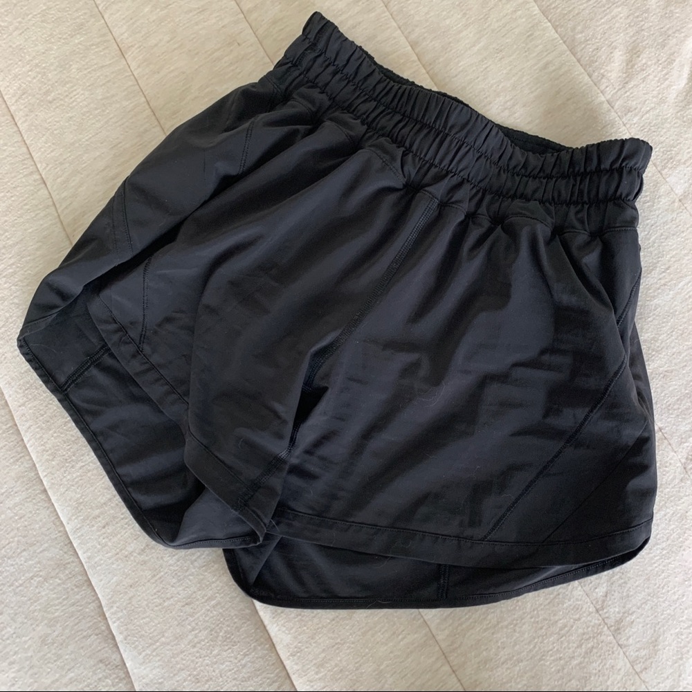 Black Lululemon Track That Mid-rise Lined Short 5”